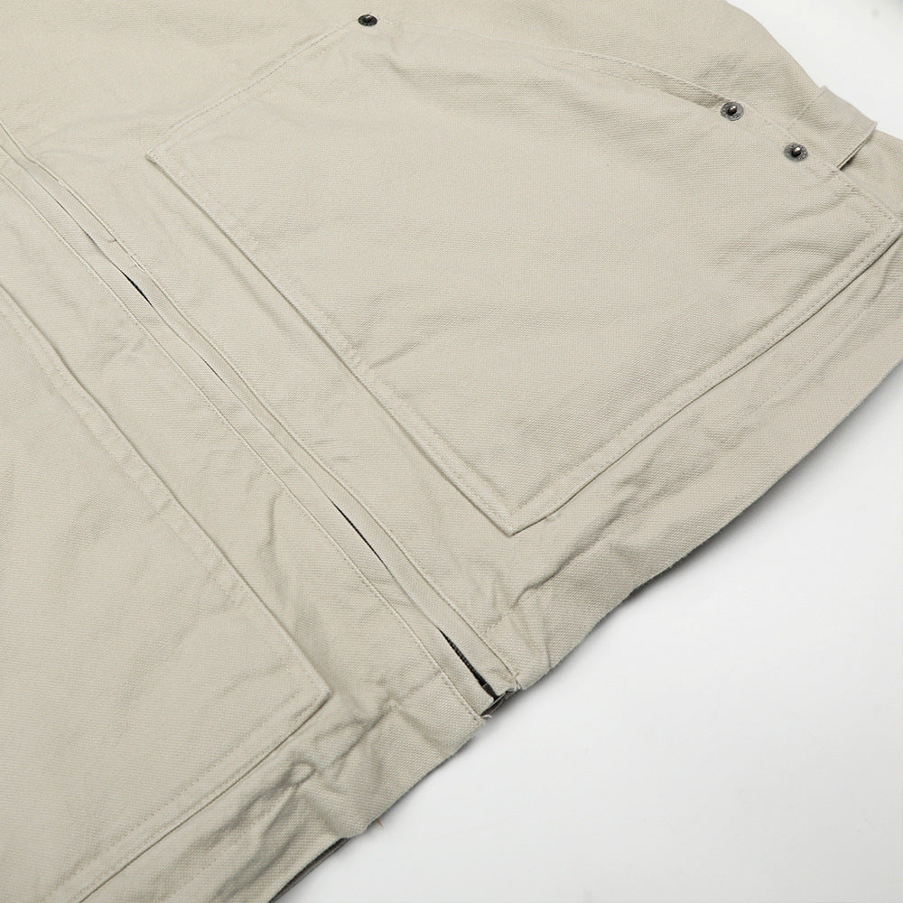 Vintage jacket met teddy voering revers in kleurblokken voor heren