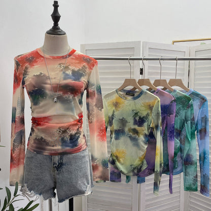 Pleated thin transparent top