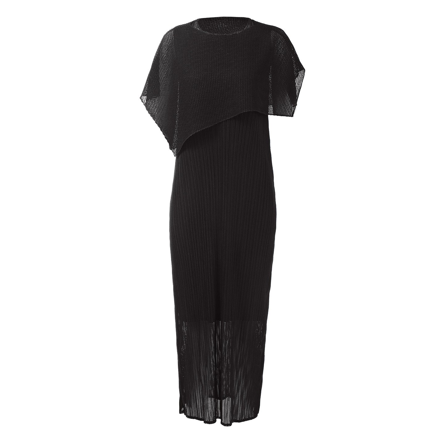 Women's summer French temperament dress seaside holiday wind sun protection cape with vest skirt two-piece set