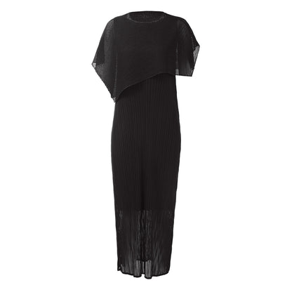 Women's summer French temperament dress seaside holiday wind sun protection cape with vest skirt two-piece set