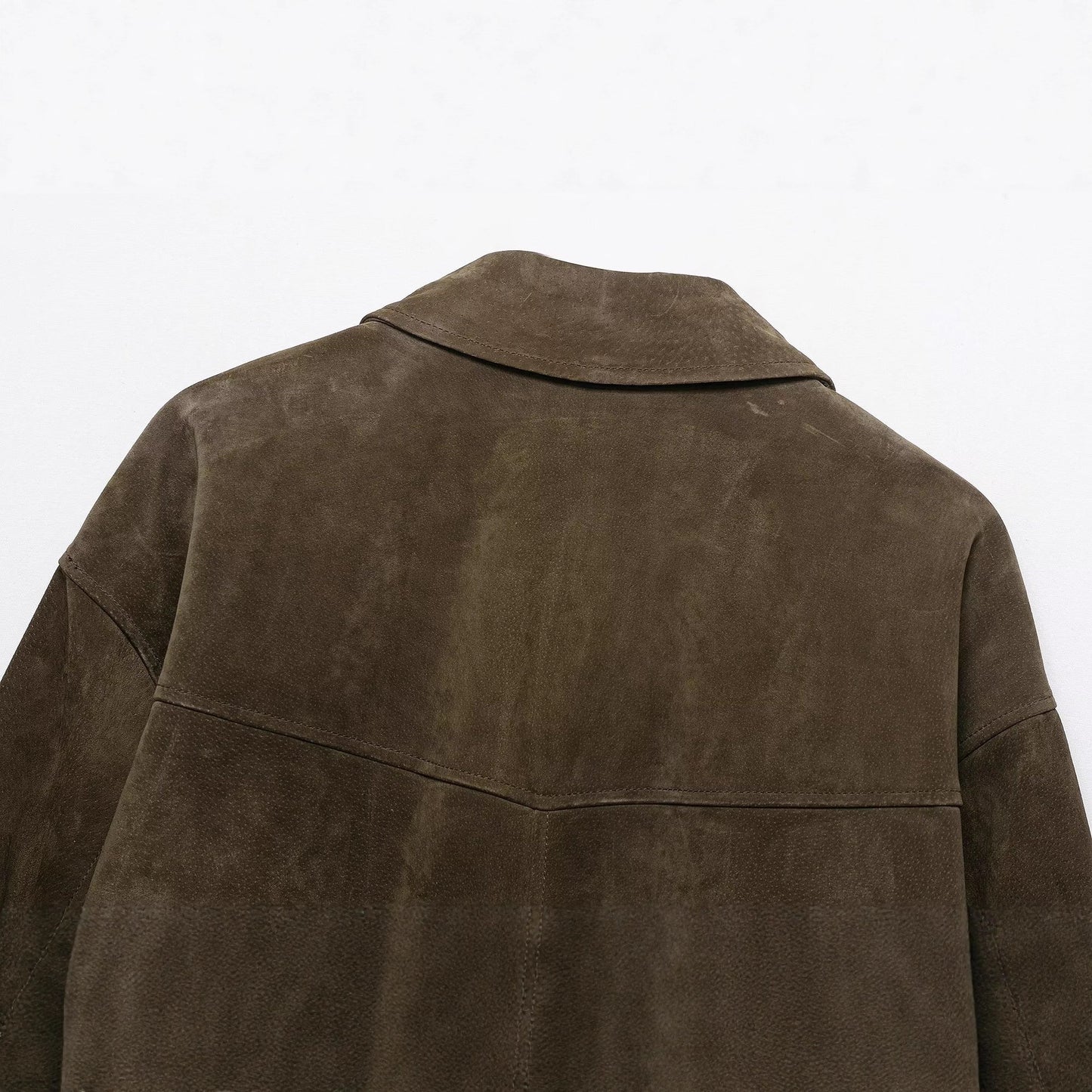 Imitation leather pilot jacket