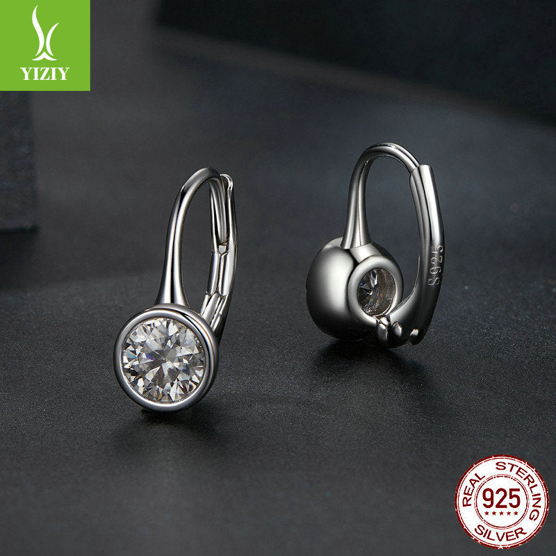 Silver Charm Classic Design 50 Points Sparkling Moissanite Earrings Charm Elegant and Generous 925 Pure Silver Earrings and Earrings