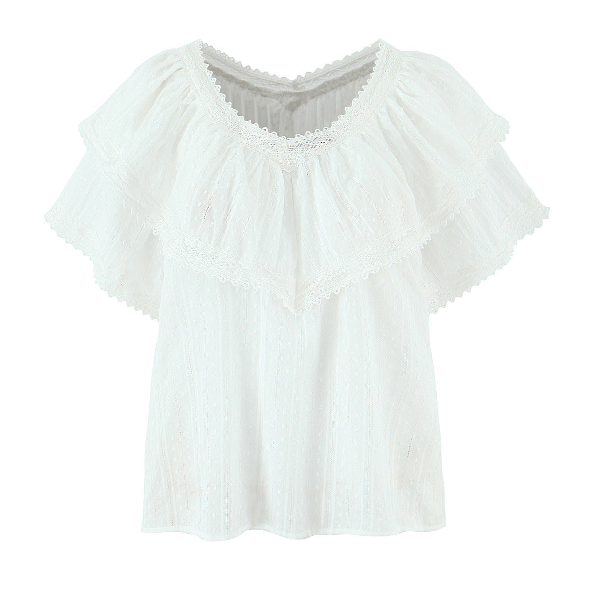 Lace lace loose top shirt