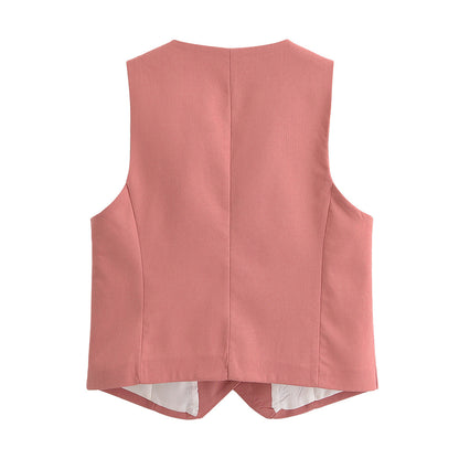 Casual suit vest vest+shorts set for women