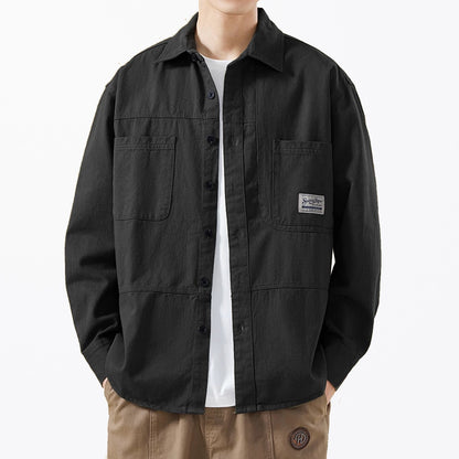 Workwear shirt long sleeved men's shirt casual jacket men