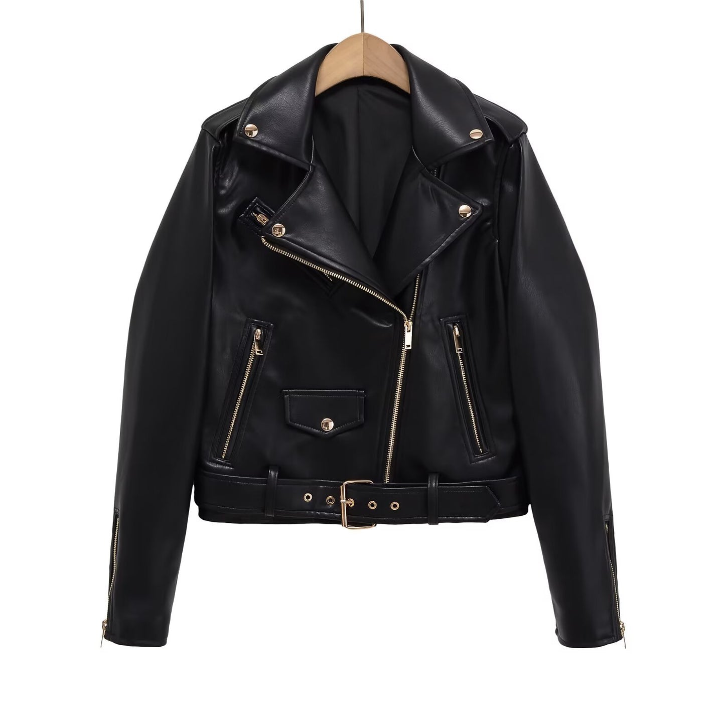 Imitation leather jacket