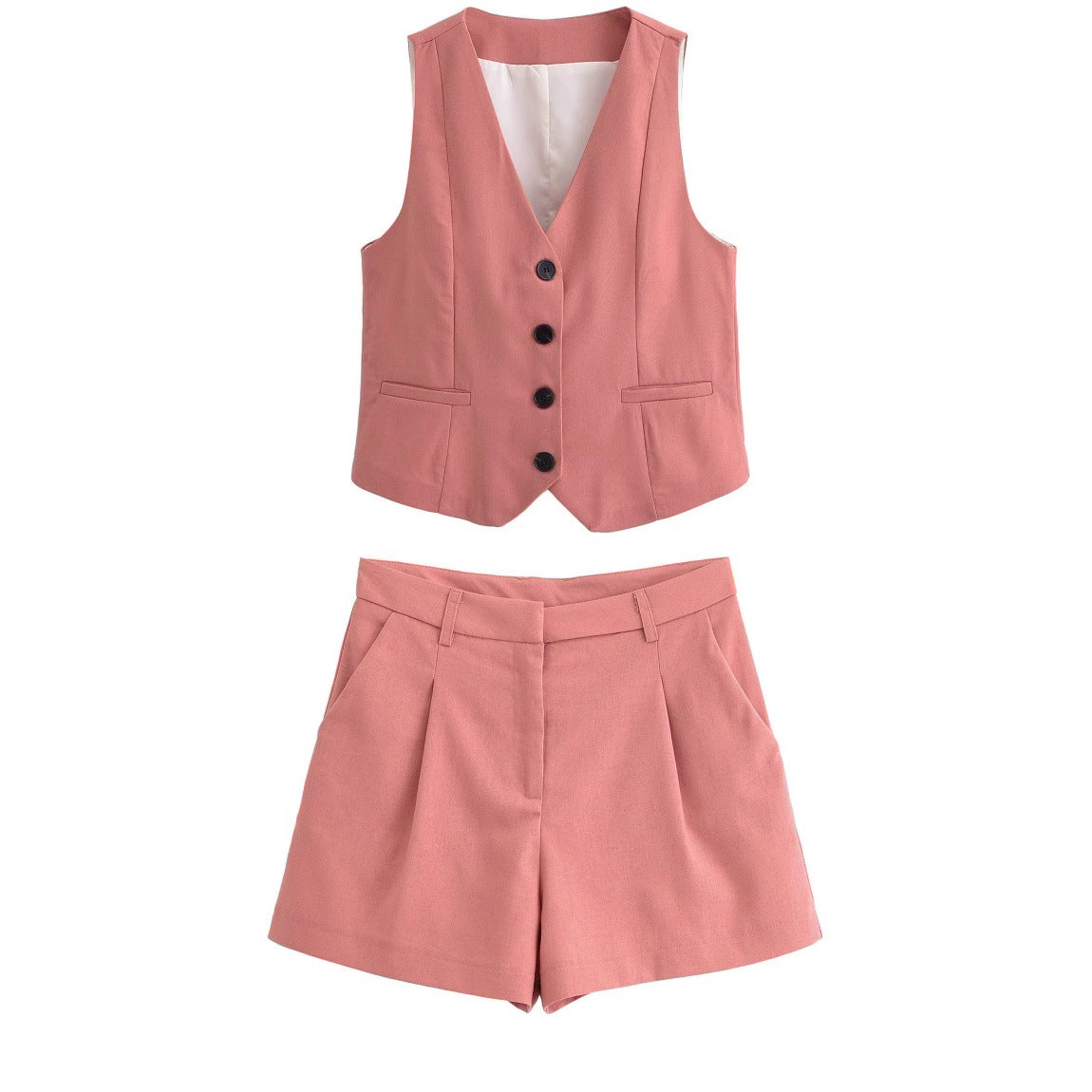 Casual suit vest vest+shorts set for women