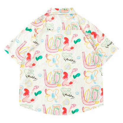 Short Sleeve Shirt Unisex Summer Slimming Youthful
