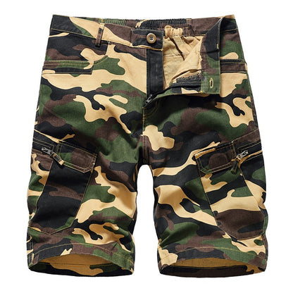 New Mens Workwear Shorts, European and American Camouflage Loose Fitting Oversized Casual Mens Capris