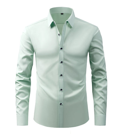 Cotton Long Sleeve Shirt Men's Stretch Non-Iron Dress Shirt  Size Business Casual Shirt