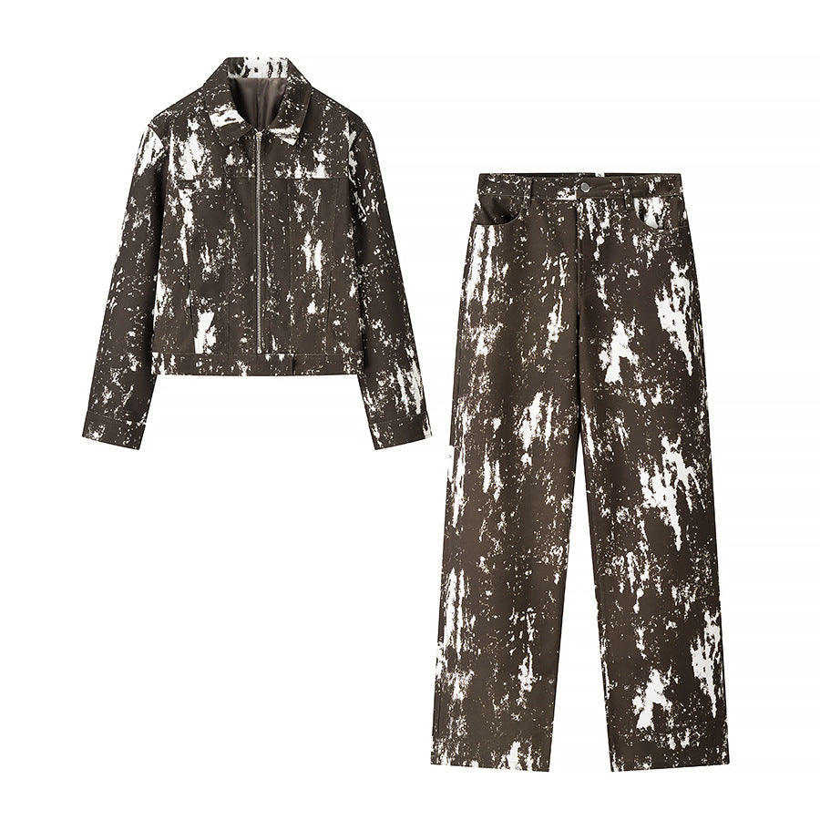 Women's Clothing Batik Casual Jacket + Pants Set
