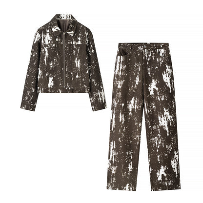 Women's Clothing Batik Casual Jacket + Pants Set