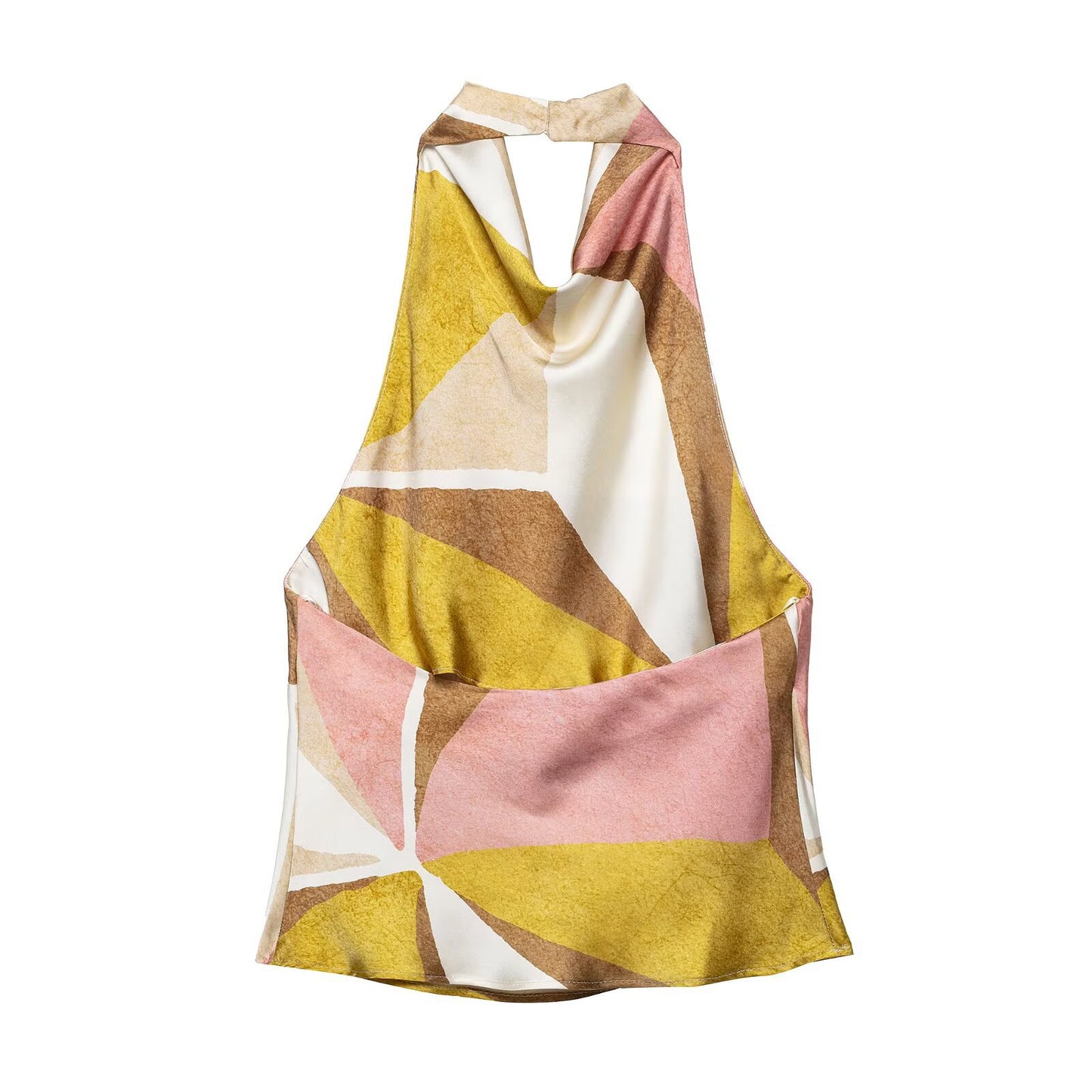 Printed neck top+printed skirt set for women