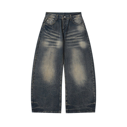 Gebogen Silhouet Mes Jeans Heren
