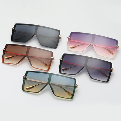New Fashion One-Piece Square Sunglasses Women's Trendy Gradient Sunglasses Ins Style Trendy Sunglasses Men
