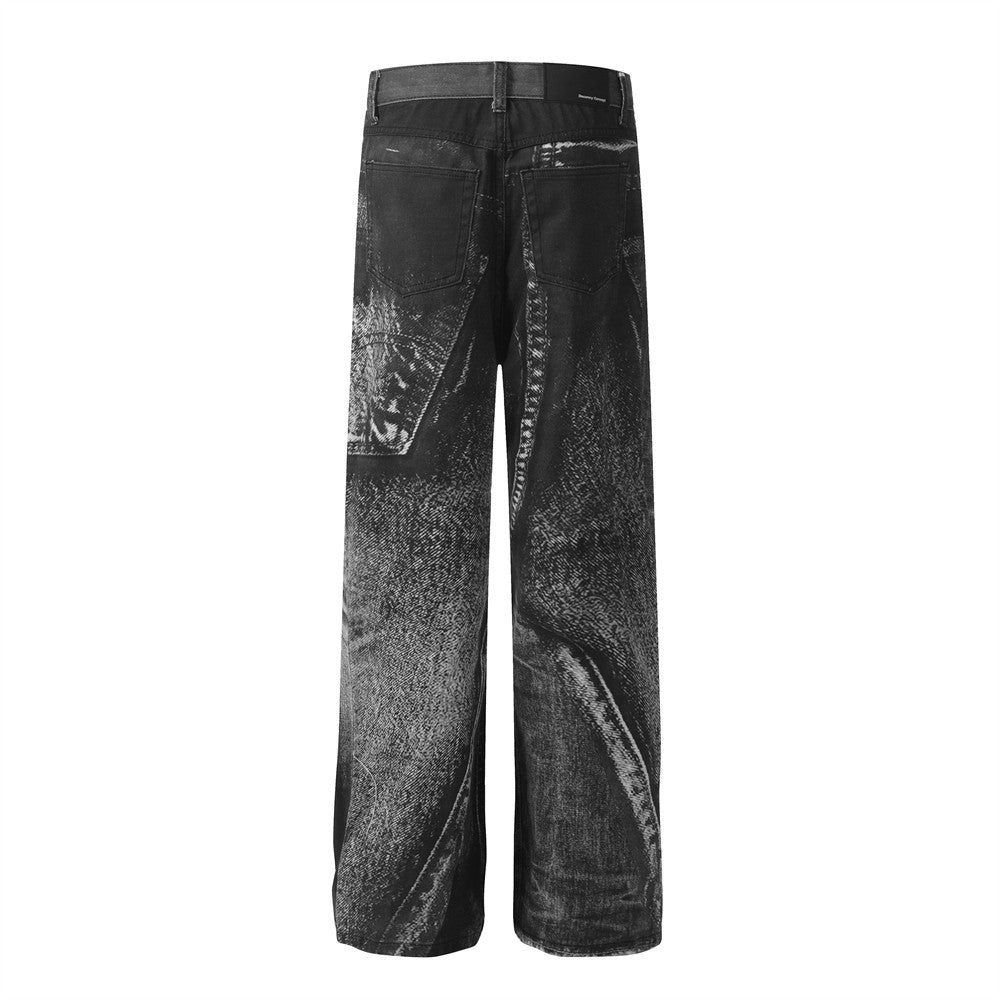 Paint spray painted jeans