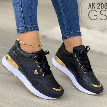 Casual damessneakers met ronde neus en platte zool