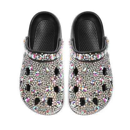 Luxe Europese handgemaakte zomerslippers voor dames versierd met strasssteentjes