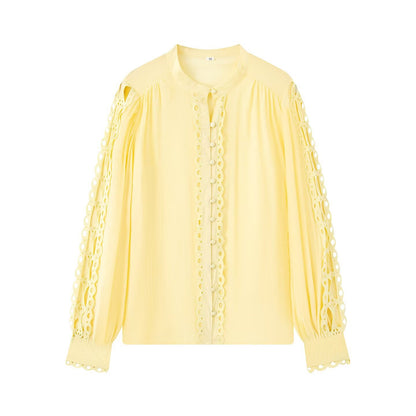 Lace trimmed shirt top