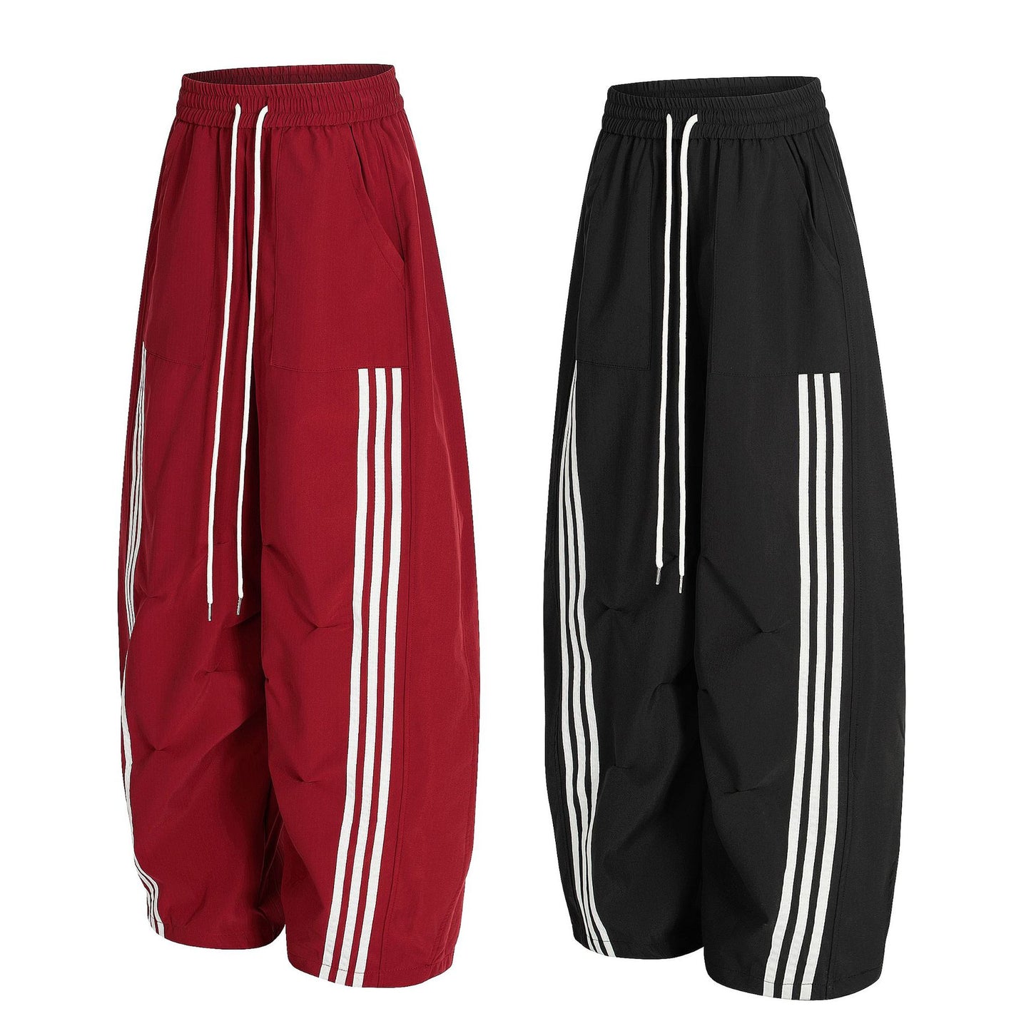 Sportpak met drie strepen voor heren jasje met opstaande kraag en broek met wijde pijpen