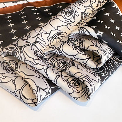 Cashew flower fashion simulation silk small square scarf for women's autumn and winter warmth