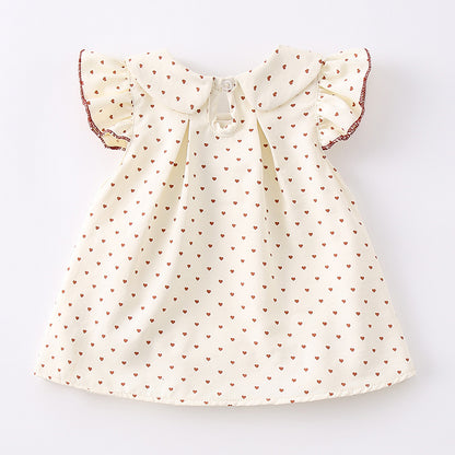 Baby Girl Princess Romper with Heart Polka Dots