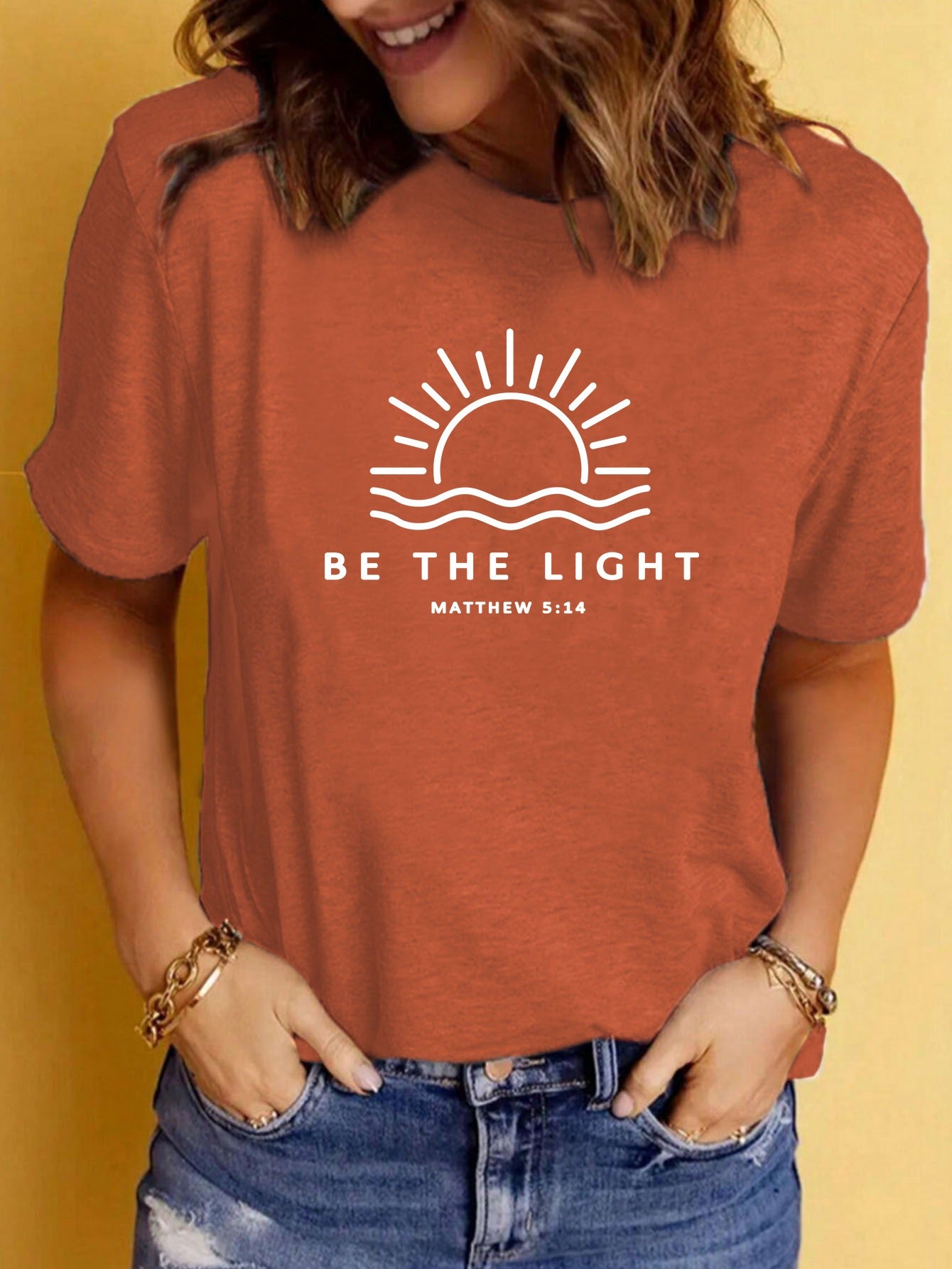 Zomerse T-shirt voor dames met print ronde hals en korte mouwen