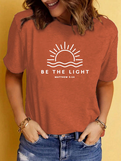 Zomerse T-shirt voor dames met print ronde hals en korte mouwen