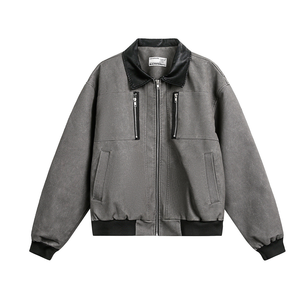 Loose PU leather jacket