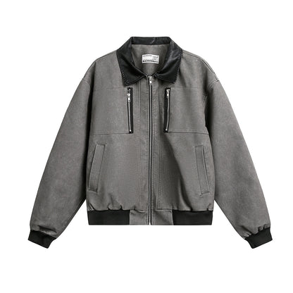 Loose PU leather jacket