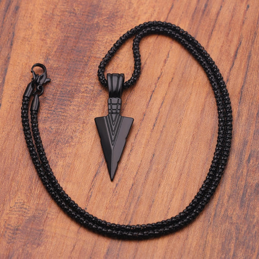 Herenketting in matzwart met pijlhanger
