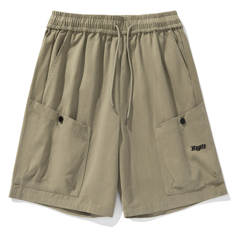 Large Pocket Work Shorts Men's Summer Letter Embroidery Design
