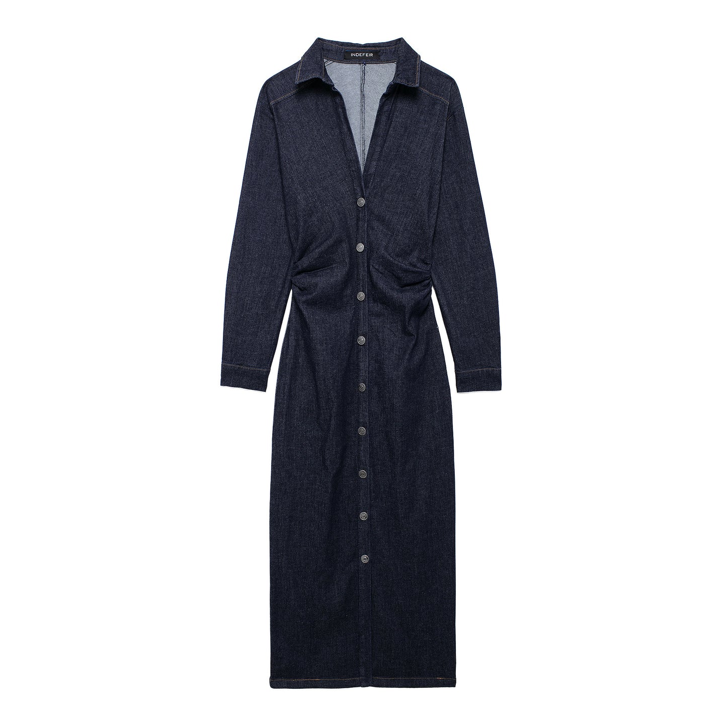 Luxe casual midi-jurk voor dames met knoopsluiting