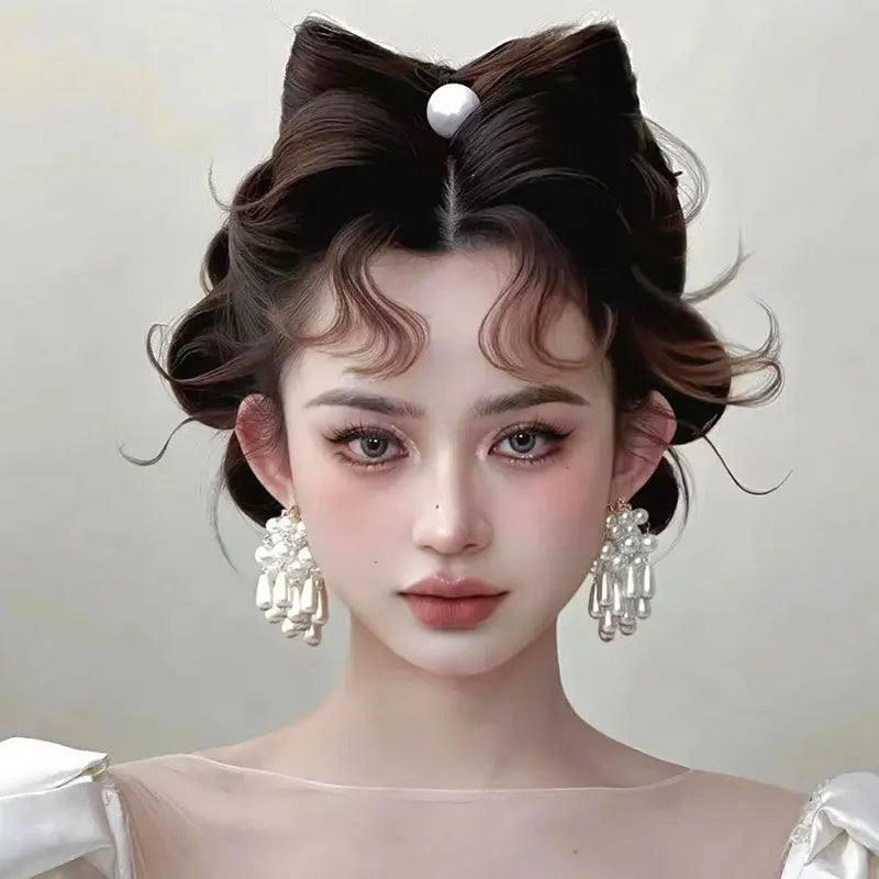 Statement Large Strands Pearl Tassel Earrings For Women Personality New Creative Bridal Wedding Party Jewelry Wholesale