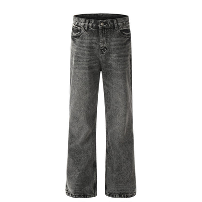 Wash water to make old denim straight leg pants