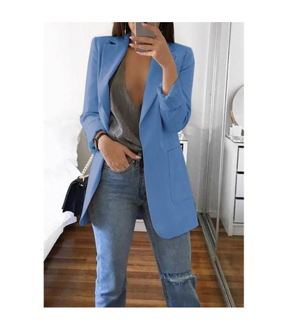 European and American fashion collar slim fit cardigan temperament suit jacket for women