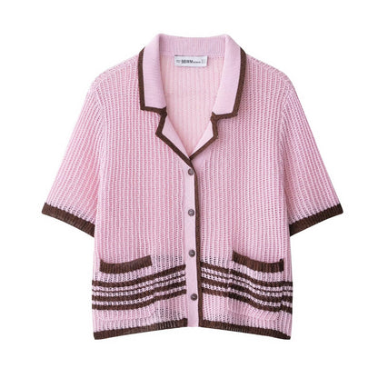 Knitted Top+Knitted Shorts Set for Women