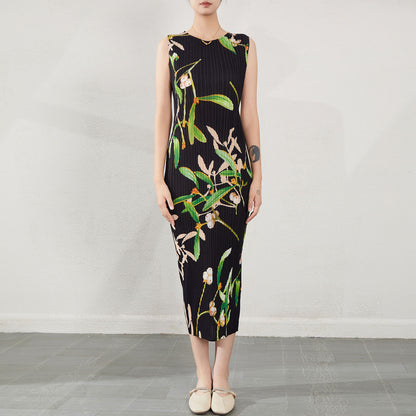 Round neck vest dress sleeveless dress