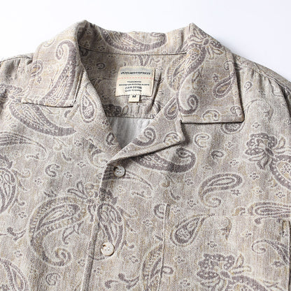 Patch Pocket Loose Cuban Collar Floral Short Sleeve Shirt Men