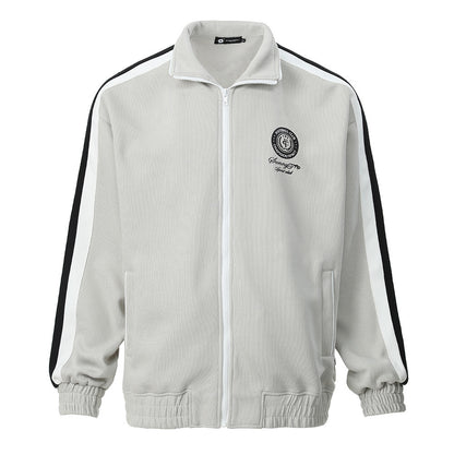 Splicing contrasting cardigan sweatshirt