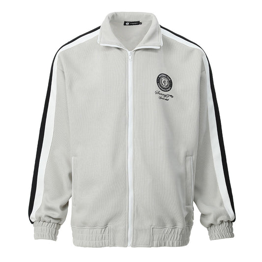 Splicing contrasting cardigan sweatshirt