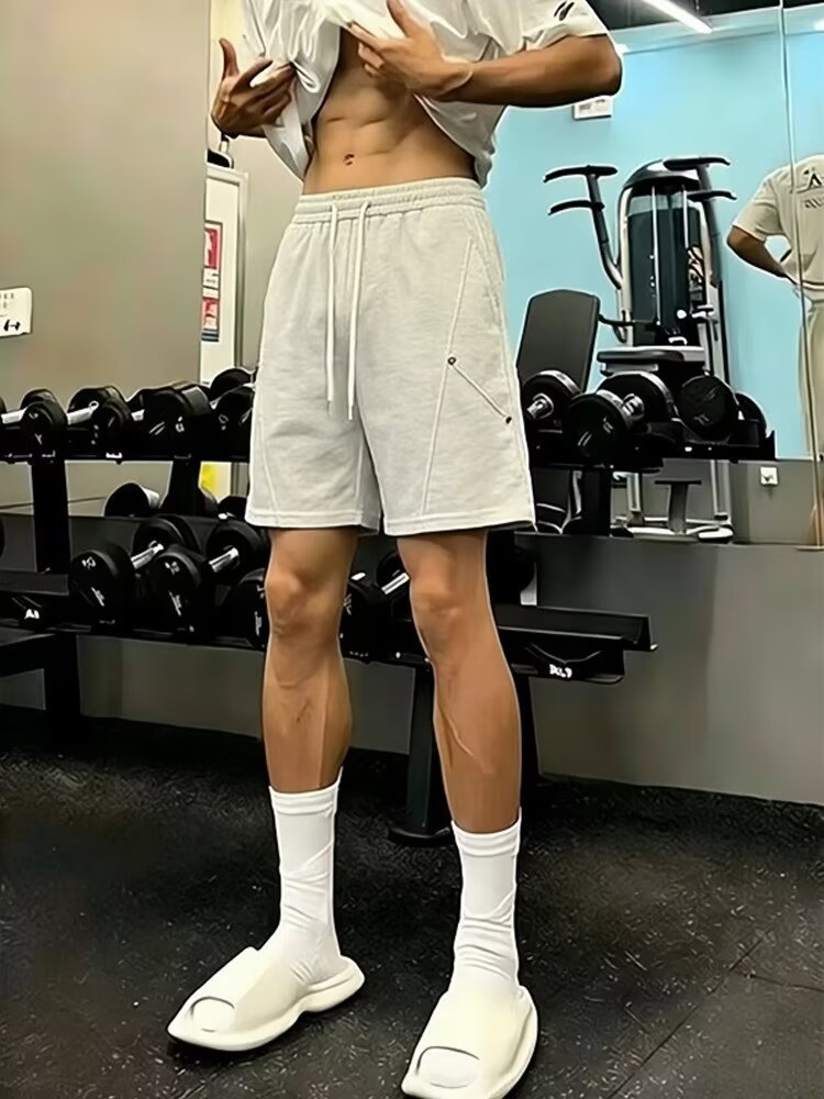 Cleanfit Deconstructed Patchwork Rivet Shorts for Men