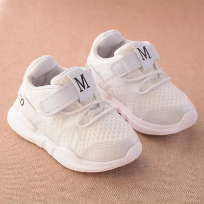 Autumn new fashionable net breathable pink leisure sports running shoes for girls white shoes for boys brand kids shoes