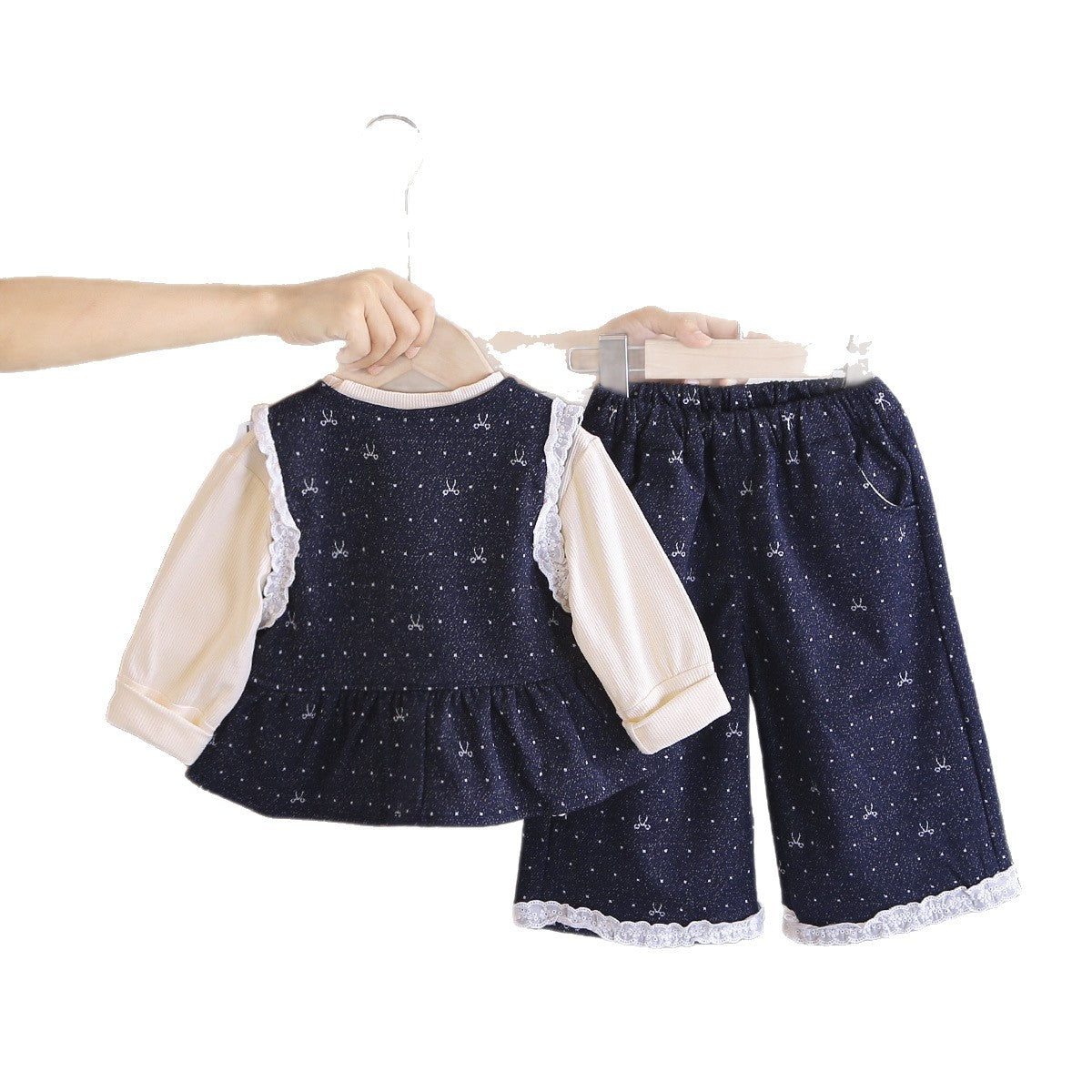 Spring and Autumn Baby Girl's 3-piece Vest Set