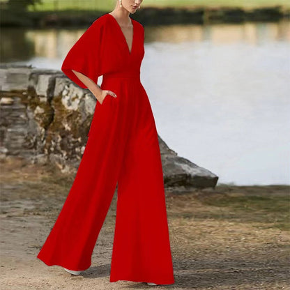 Summer solid color fashionable new Chinese style jumpsuit temperament commuting jumpsuit