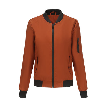 Stand up collar long sleeved loose jacket