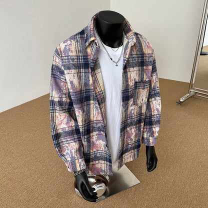 Loose long sleeved versatile tie dye men's long sleeved jacket