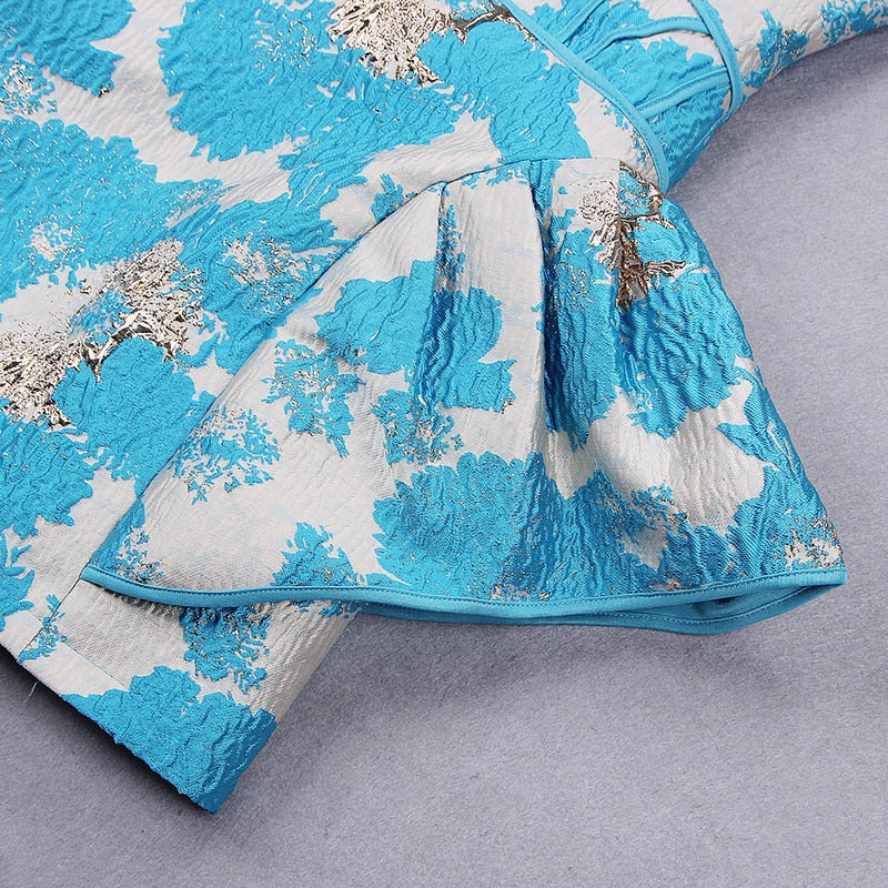 New Women's One Shoulder Jacquard Dress Clothing