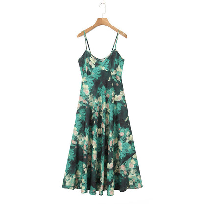 Rose print and ankle dress