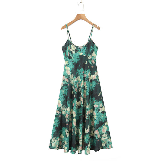 Rose print and ankle dress